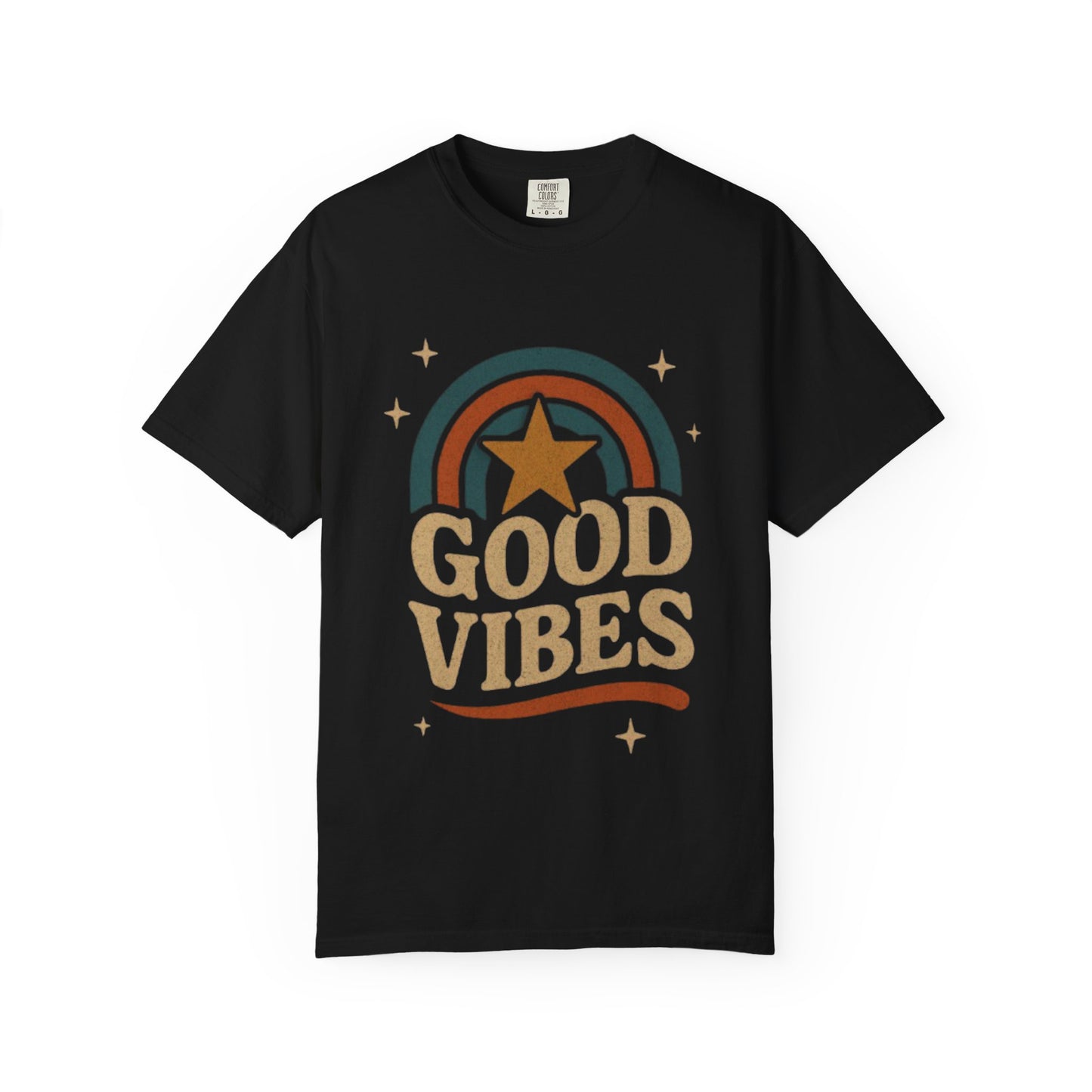 Good Vibes Unisex Garment-Dyed T-Shirt | Relaxed Fit Tee, Casual Wear, Gift for Friends, Summer Style, Vintage Inspired