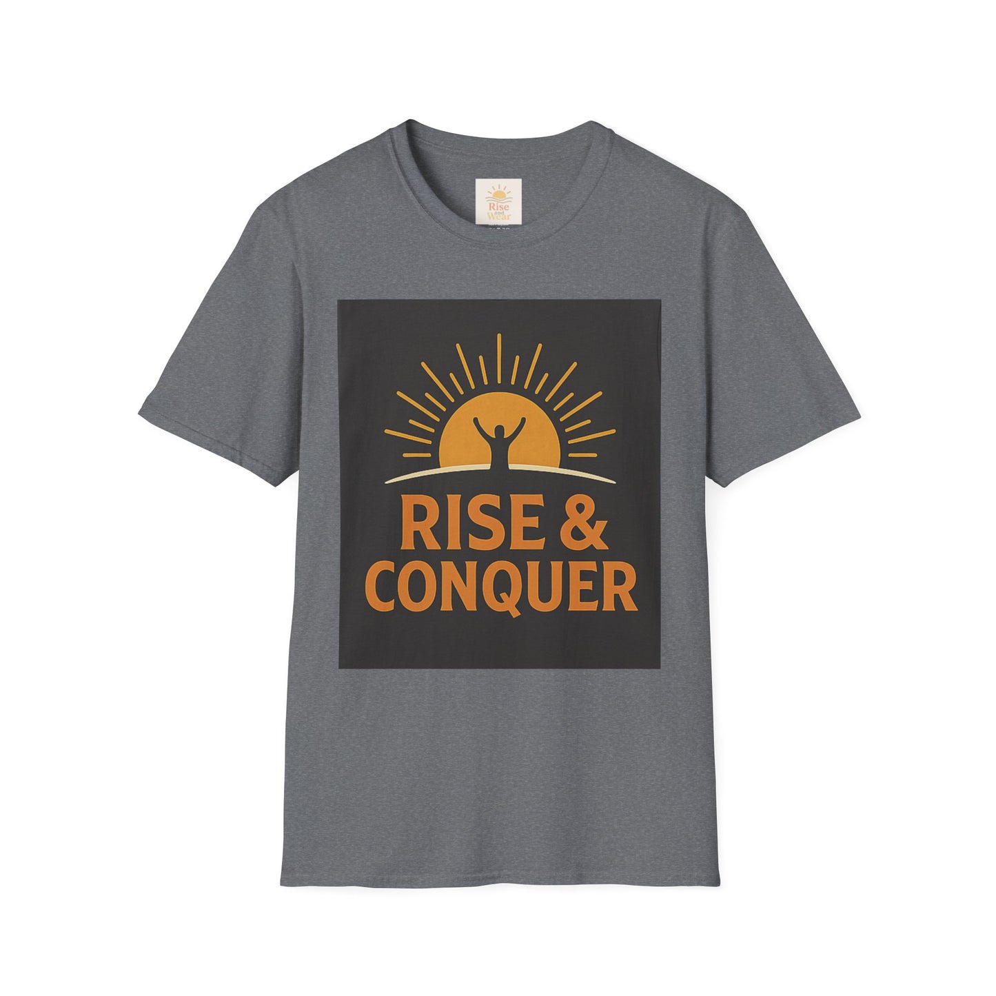 Rise & Conquer Inspirational T-Shirt, Motivational Tee for Fitness Lovers, Great for Casual Wear, Gifts for Him/Her
