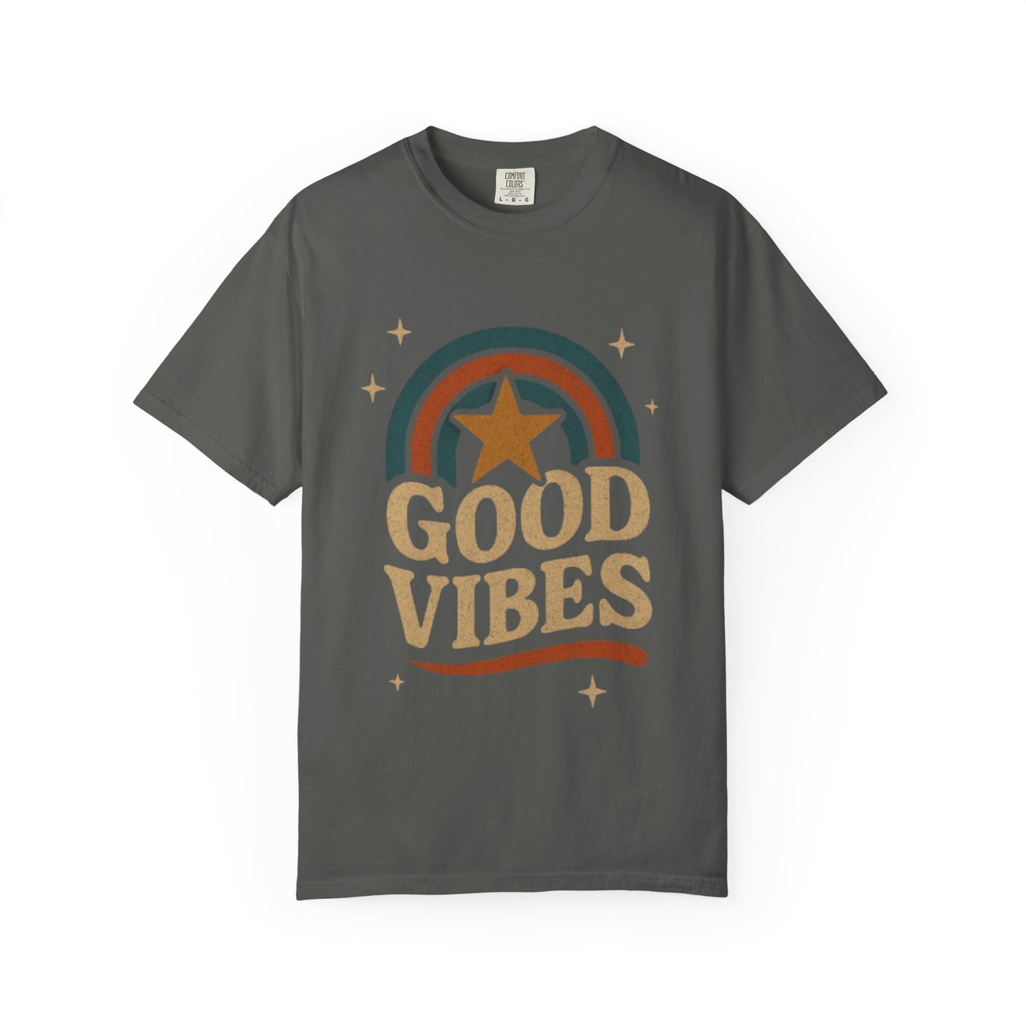 Good Vibes Unisex Garment-Dyed T-Shirt | Relaxed Fit Tee, Casual Wear, Gift for Friends, Summer Style, Vintage Inspired