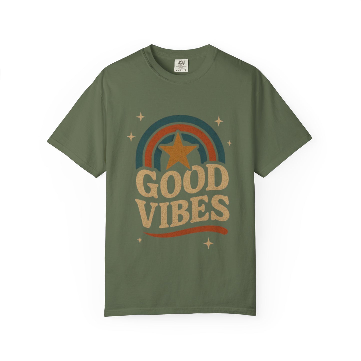Good Vibes Unisex Garment-Dyed T-Shirt | Relaxed Fit Tee, Casual Wear, Gift for Friends, Summer Style, Vintage Inspired